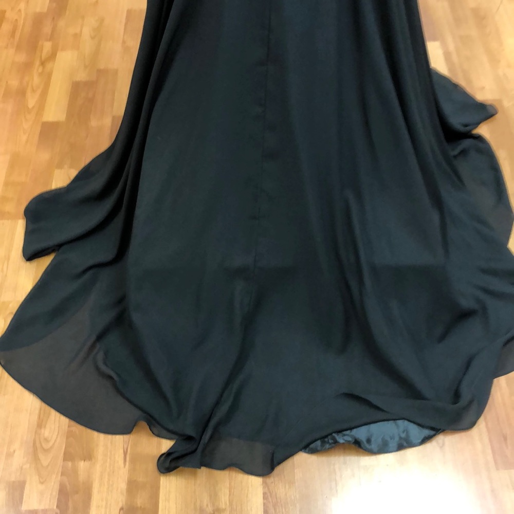Black-nude formal dress with sequins, rhinestones - Picture 6 of 8